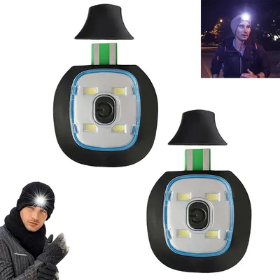 Produktbild von 2er Set LED Mš¹tzenlampe Ersatzmodul, USB Wiederaufladbare LED-Lampe fš¹r Strickmš¹tzen, 3 Helligkeitsstufen,Wiederaufladbare Kopfbedeckungsleuchte