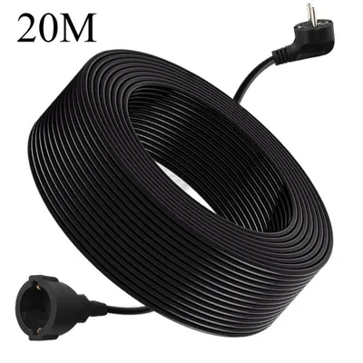 Obrázek produktu pro Venkovní prodlužovací kabel 20 m, 16 A, gumový kabel Profi, 250 V, venkovní napájecí kabel IP44, černý