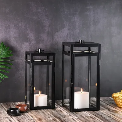 Obrázek produktu pro sada 2 skandinávských designových balkonových luceren zahradní lucerna Edvin