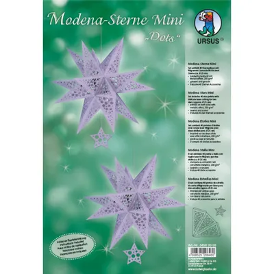 Produktbild von Bastelset Modena-Stern mini Dots 200g/qm A4 VE=2 Stück lavendel