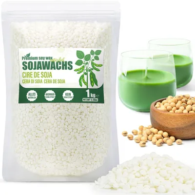 Produktbild von Sojawachs für Kerzenherstellung 1kg | Kerzenwachs zum Gießen | Granulat für DIY Kerzen