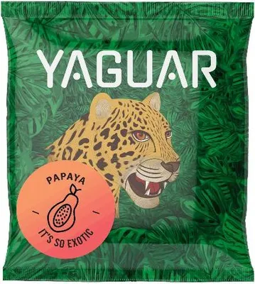 Produktbild von Yaguar - Mate Tee Probe Papaya 50g - Mit Kandierter Papaya - Luftgetrocknet - Mild, Wenig Staub - Yerba Mate Brasilien - 18 Monate Gereift