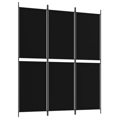 Image de vidaXL Paravent 3 pièces noir 150x180 cm Tissu