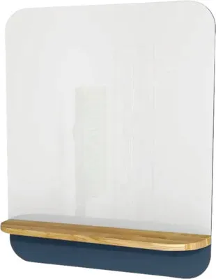 Obrázek produktu pro Zrcadlo do koupelny Devo Gloria 2.0 s dřevěnou poličkou 70 x 86 cm modrá GL2-LUPL70-1-F103D01
