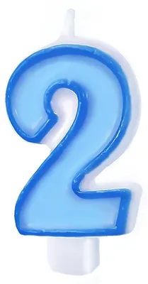 Produktbild von PartyPal Kerze 2. Geburtstag Torten Ziffer Blau Groß