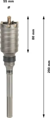Image de Couronne de forage PRO SDS max-5, en une pièce, 55 x 80 x 160 mm