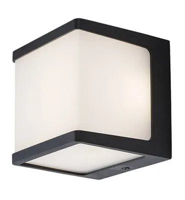 Imagen del producto de Aplique de pared LED RENNES, 10W, 4000K, IP54, plástico gris antracita, plástico blanco. Altura: 10,5 cm. Ancho: 10,5 cm