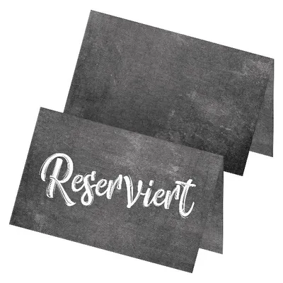 Produktbild von itenga 24x Tischkarten "Reserviert" dunkelgrau weiß Tafeloptik Chalk Kreide