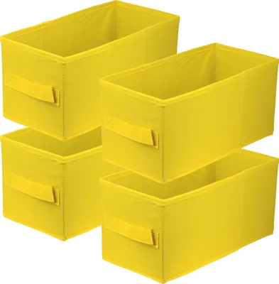 Zdjęcie produktu dla Pudełko do przechowywania Lavita | składane pudełka do przechowywania 15 x 31 x 15 cm | Pudełko do organizacji szuflad | Systemy do porządkowania ubrań | Przechowywanie i organizacja ubrań | Żółte | 4 sztuki