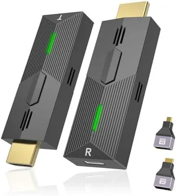 Produktbild von Wireless HDMI Transmitter and Receiver, 2.4G/5G 1080P Funkübertragung 1080P Plug & Play Wireless HDMI Extender zum Streamen von Video und Audio von Laptop/PC/TV-Box auf Monitor/TV/Projektor (30m)