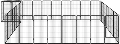 Produktbild von 38-teiliger Hundelaufstall in Schwarz, 50x100cm, aus pulverbeschichtetem Stahl, Gewicht: 58.4 kg