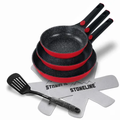 Produktbild von STONELINE® SMART Pfannen-Set 6-teilig 20/24/28 | ohne Deckel - Rot