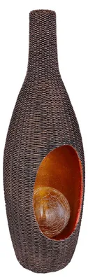 Immagine prodotto di Luce solare a LED, design in rattan, globo di vetro, oro, H 45,5 cm