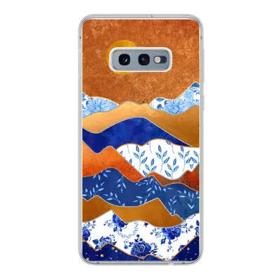 Produktbild von MuchoWow® Handyhülle Schutzhülle Hülle für Samsung Galaxy S10e Delfter Blau - Gold - Blumen Silikon Softcase Handy Hülle - Handy