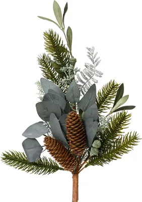 Produktbild von Künstlicher Tannenzweig 50cm mit Tannenzapfen Grün / Braun