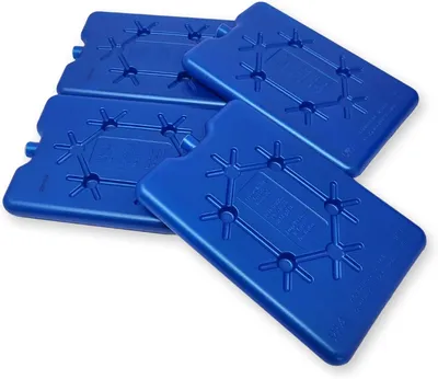 Imagen del producto de Juego de acumuladores de frío, 4 acumuladores planos de 200 ml, libres de BPA, para neveras y picnics