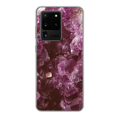 Produktbild von MuchoWow® Handyhülle Schutzhülle Hülle für Samsung Galaxy S20 Ultra Edelsteine - Amethyst - Kristalle und Edelsteine Silikon Softcase Handy Hülle - Karteninhaber