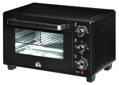 Productafbeelding van Homcom 800-085V90, 32 liter, zilverkleurig, vrijstaand, draaibaar, geschikt voor 6 sneetjes brood, temperatuurregeling van 100 - 230 °C