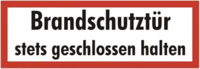 Produktbild von Schild Aufkleber Brandschutztür stets geschlossen halten