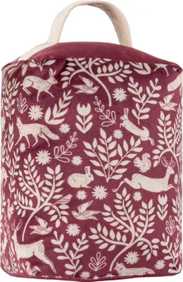 Produktbild von Furn - Türstopper "Skandi Woodland", Samt, Tiere RV3308 (Einheitsgröße) (Beerenrot)