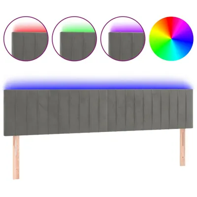 Produktbild von vidaXL LED Kopfteil Hellgrau 160x5x78/88 cm Samt