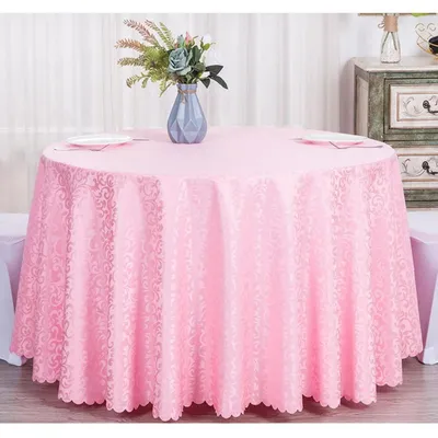 Immagine prodotto di Tovaglia rotonda rosa in poliestere, diametro 320 cm