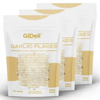 Produktbild von Knoblauchflocken 3kg Naturrein Gastronomie Fleisch Fisch Gemüse Intensiv GiDeli