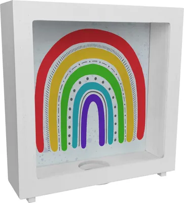 Produktbild von Regenbogenmotiv Rahmen Spardose aus Holz