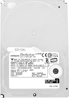 Obrázok produktu pre Pevný disk Hitachi 500GB HDS725050KLAT80 8Mb Cache 7200Rpm ATA/IDE 3,5" palca