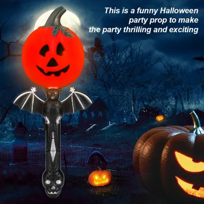Produktbild von Tragbare Halloween-Taschenlampe in Kürbisform mit gruseligem Sound – Partyzubehör, Scherzartikel