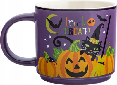 Zdjęcie produktu dla Kubek porcelanowy Halloween 420 ml fioletowy