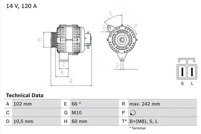 Produktbild von BOSCH 0 986 049 550 Generator x