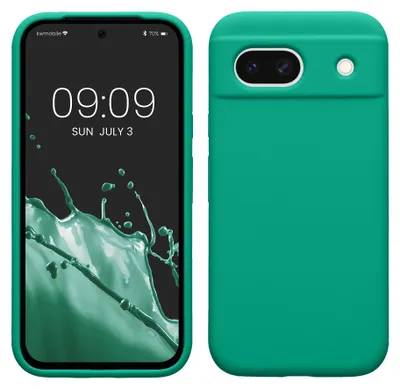 Zdjęcie produktu dla etui na telefon komórkowy kwmobile do Google Pixel 8a, do Pixel 8a - silikonowe etui - bezprzewodowe ładowanie - szmaragdowa zieleń