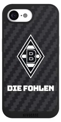 Produktbild von NIVOCASE Handyhülle für Apple iPhone 16e  Hülle NIVOpure Case Schwarz Borussia Mönchengladbach Carbon Gladbach
