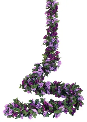 Produktbild von Künstliche Lila Girlande 12,4 m Seidenblumen 8 Stück für Dekoration