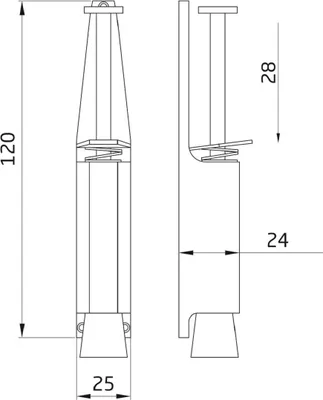 Produktbild von Türfeststeller Bodentürstopper in diversen Farben Türpuffer Türstopper Torstopper 120 mm x 25 mm