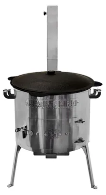 Produktbild von Edelstahl Utschak 2mm mit Rauchrohr und Gusseisen Kazan 12L