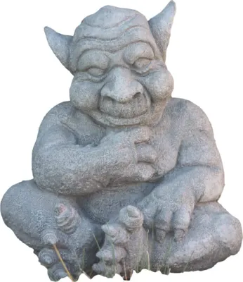 Produktbild von Gargoyle aus Steinguss für den Garten, Frostfest Witterungsbeständig und Neu, 24cm Höhe, 23cm Tiefe, 20cm Breite, ca 7kg, SU-851