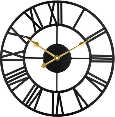 Immagine prodotto di Orologio da parete analogico in metallo - Orologio da parete silenzioso con lancette, diametro 40 cm - Decorazione da parete moderna per soggiorno, cucina, ufficio