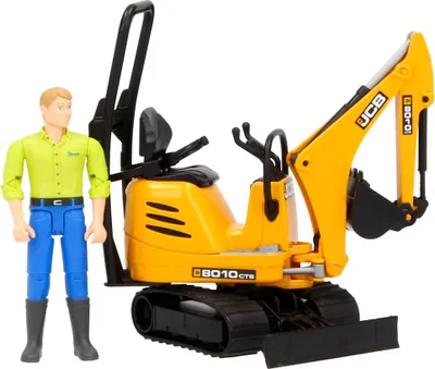 Image de Bruder JCB Micro-excavatrice 8010 CTS et ouvrier du bâtiment