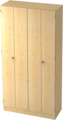 Produktbild von Büro-Flügeltürenschrank mit Falttüren, BxTxH 1000x420x2004 mm, 5 OH, 4 Böden, ahorn