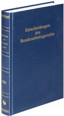 Image de Entscheidungen des Bundesarbeitsgerichts (BAGE 183)