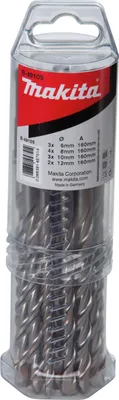 Produktbild von Makita HM Bohrer-Set V-PLUSNr. 4 3x Ø 6 x 160 mm, 4x Ø 8 x 160 mm, 3x Ø 10 x 160 mm und 2x Ø 12 x 160 mm, SDS-plus