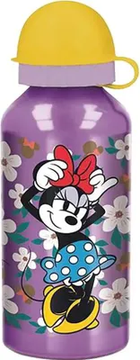 Obrázok produktu pre Fľaša na pitie Disney Minnie - hliníková, 400 ml, s bezpečnostným uzáverom