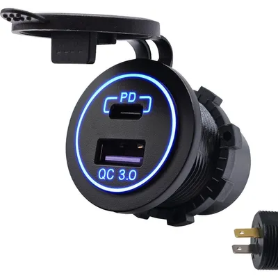 Produktbild von ProRide 12V USB/USB-C Einbau-Ladegerät 2 Ports QC3.0 - Auto/Boot