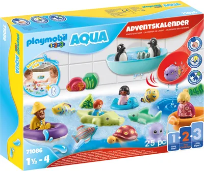 Produktbild von PLAYMOBIL 1.2.3. 71086 PLAYMOBIL 1.2.3 AQUA: Adventskalender Badespaß