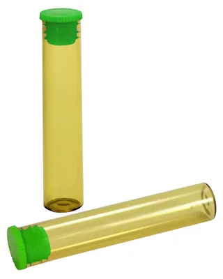 Produktbild von 100 Stück Flachbodengläser braun 50 x Ø10mm mit grünem Stopfen