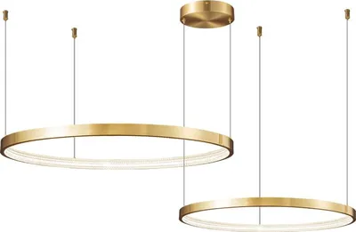 Zdjęcie produktu dla Zing Ring Double 60 B - żyrandol LED 60cm dwa pierścienie złoty mosiądz