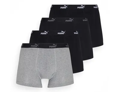 Produktbild von Puma Herren Boxershorts 4 Pack Unterhosen Unterwäsche Short Trunks Schwarz Gr.M
