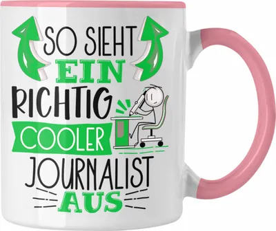 Produktbild von Trendation - Journalist Tasse Geschenk So Sieht Ein RIchtig Cooler Journalist Aus Geschenkidee Lustiger Spruch Geburtstag Becher Kaffeetasse (Rosa)